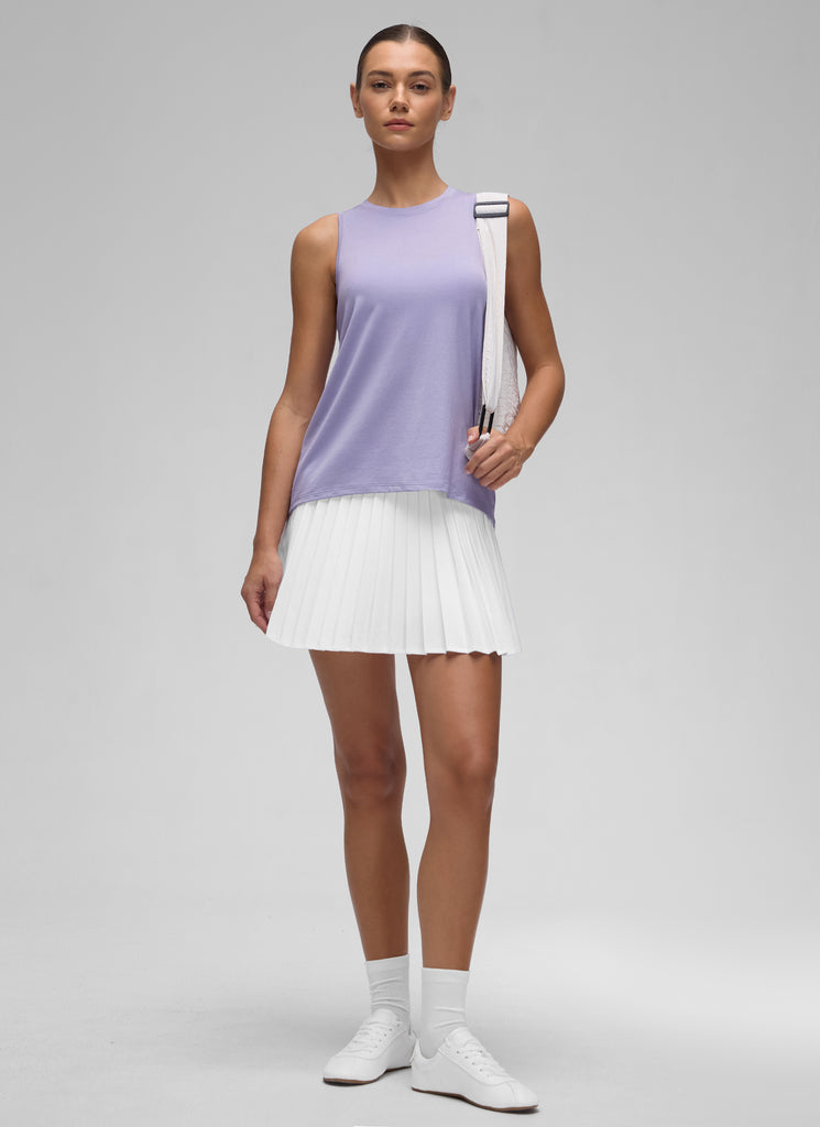 CRZ YOGA Women's Racerback Tank Tops High Crewneck Sleeveless Soft Flowy Lilac Lavender