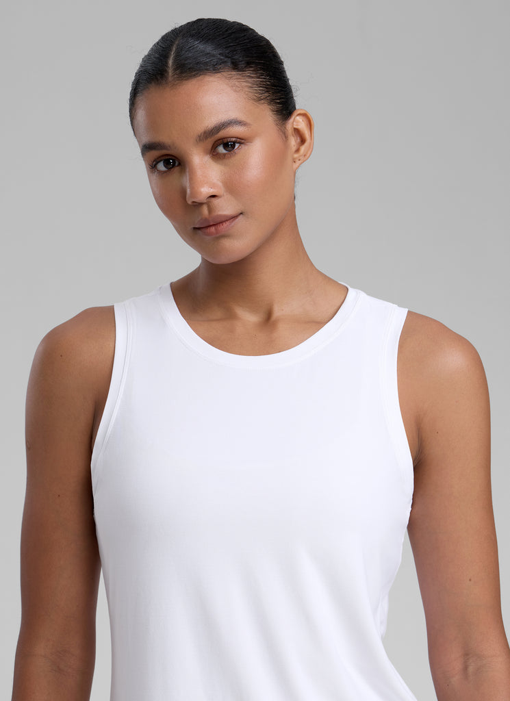 CRZ YOGA Women High Neck Cloudweight Open Back Lightweight Athletic Tank Black