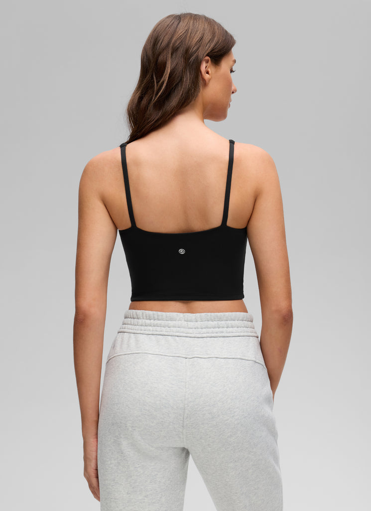 CRZ YOGA Women's Butterluxe Soft Square Neck Crop Double Lined Tank Mojave Tan