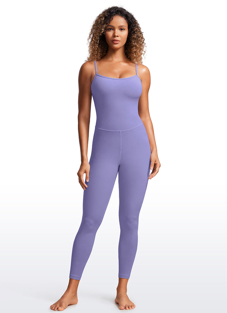 CRZ YOGA Women's Yoga Tight Fit Jumpsuits Build-in Bra Bodysuits Mysterious Grey