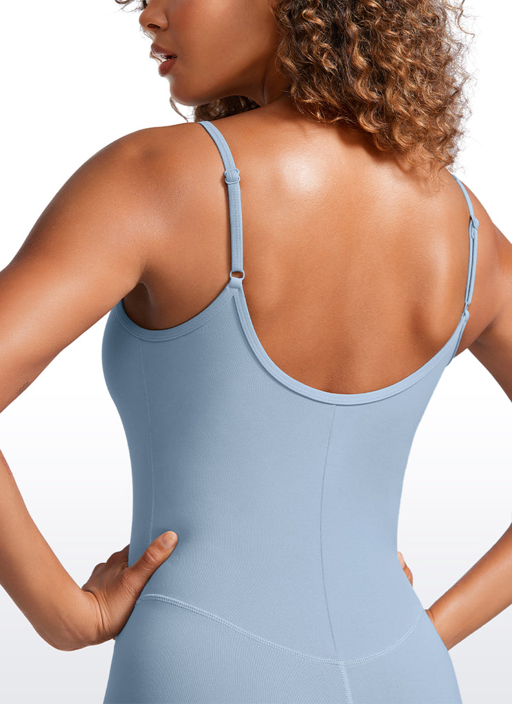 CRZ YOGA Women's Yoga Tight Fit Jumpsuits Build-in Bra Bodysuits Dark Lavender Purple