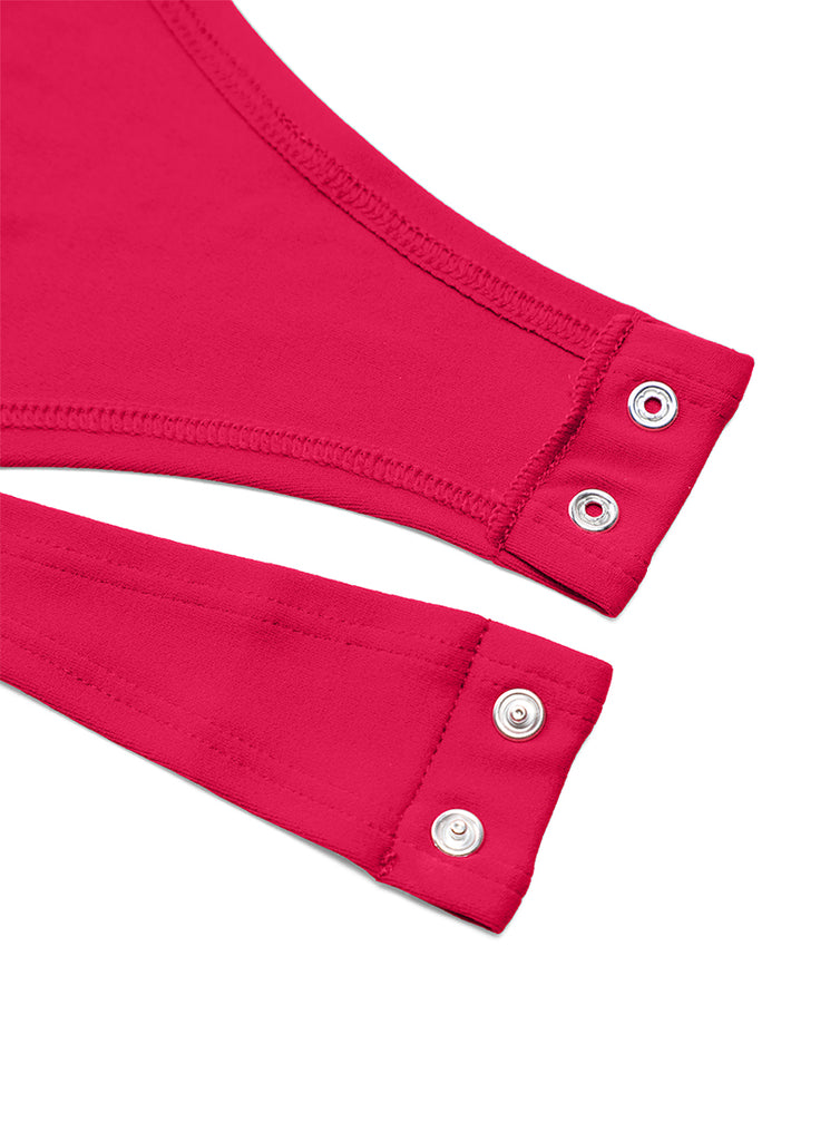 CRZ YOGA Women's Yoga Tight Fit Crew Neck Long Sleeves Bodysuits Briar Rose