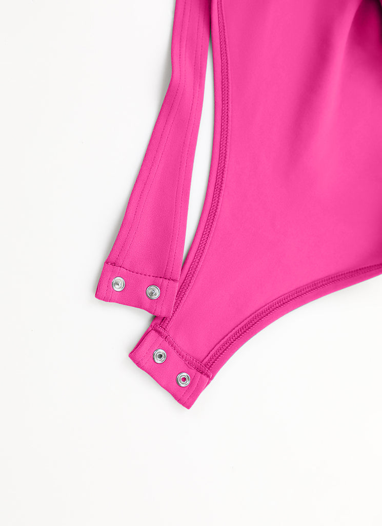 CRZ YOGA Women's Yoga Tight Fit Square Neck Long Sleeves Bodysuits Taupe