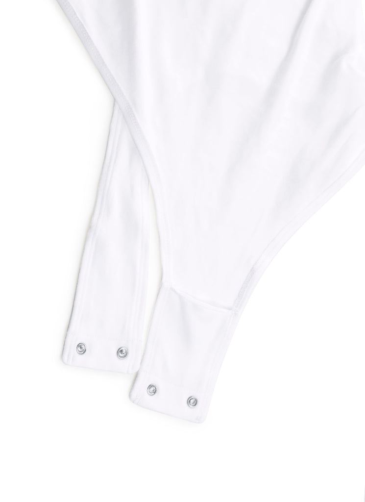 CRZ YOGA Women's Yoga Crew Neck Short Sleeves Bodysuits White