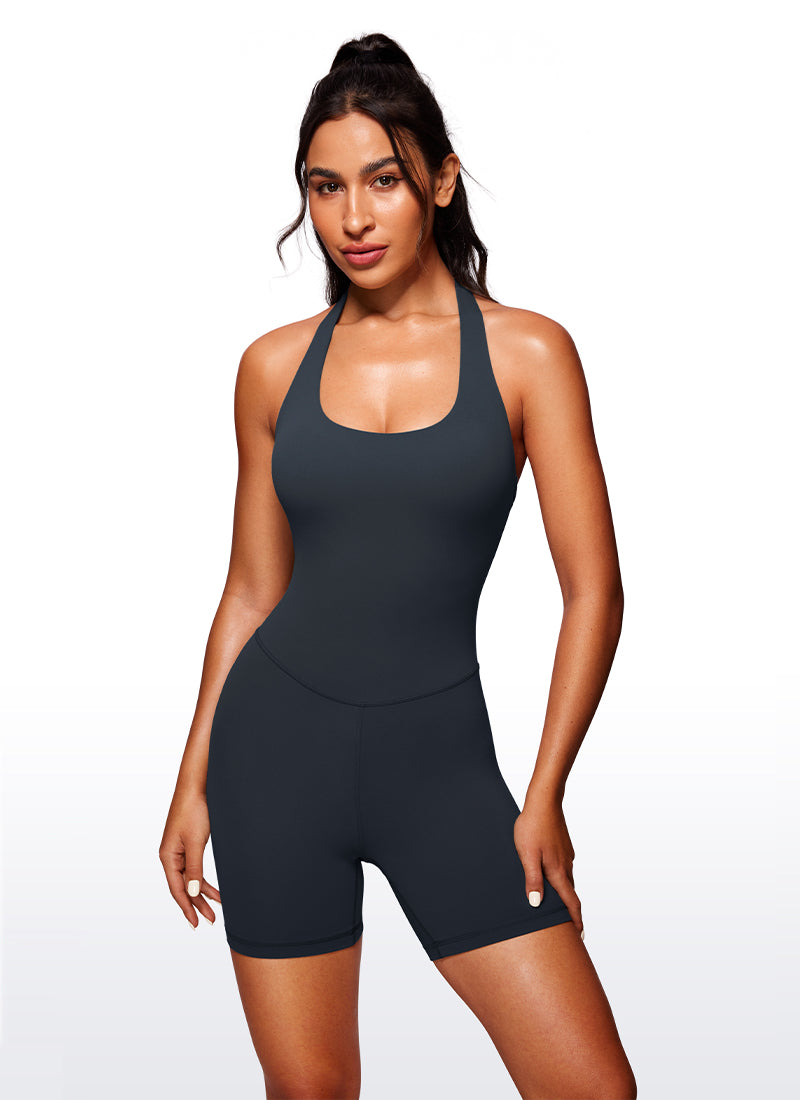 Butterluxe Halter Backless Athletic Rompers 6''