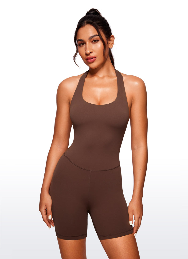 Butterluxe Halter Backless Athletic Rompers 6''