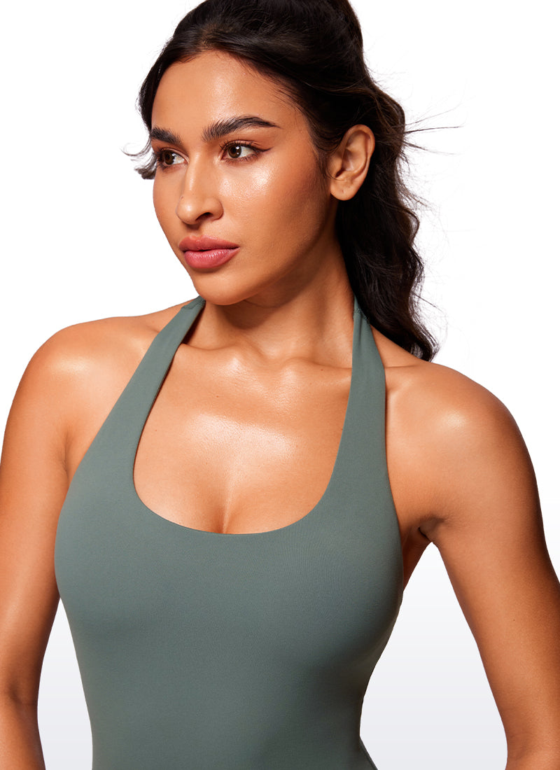 Butterluxe Halter Backless Athletic Rompers 6''