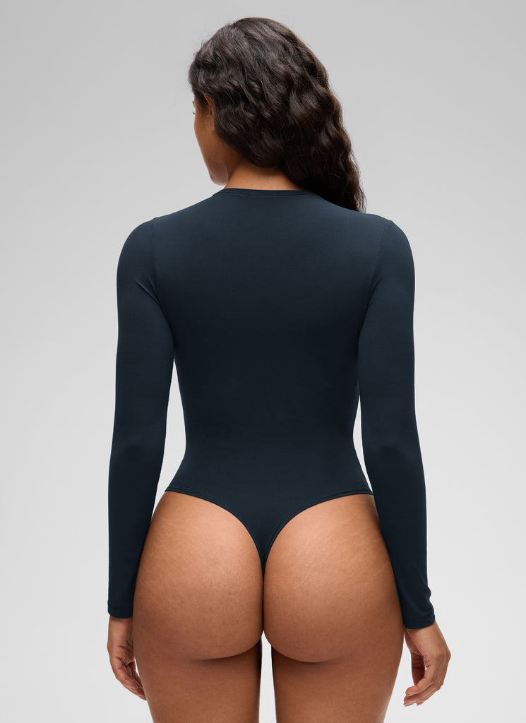 CRZ YOGA Women's Softembrace Casual Scoop Neck Tight Fit Bodysuit Brown Purple