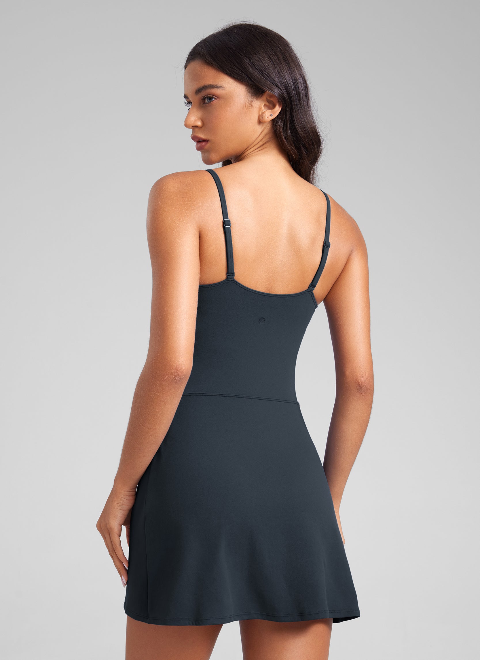 CRZ YOGA Butterluxe Spaghetti Strap Athletic Casual Tennis Dresses True Navy