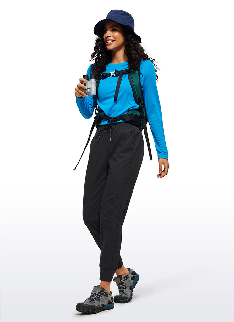 CRZ YOGA Women's Hiking Casual Relaxed Fit Ripstop Jogger Pockets 28'' Black