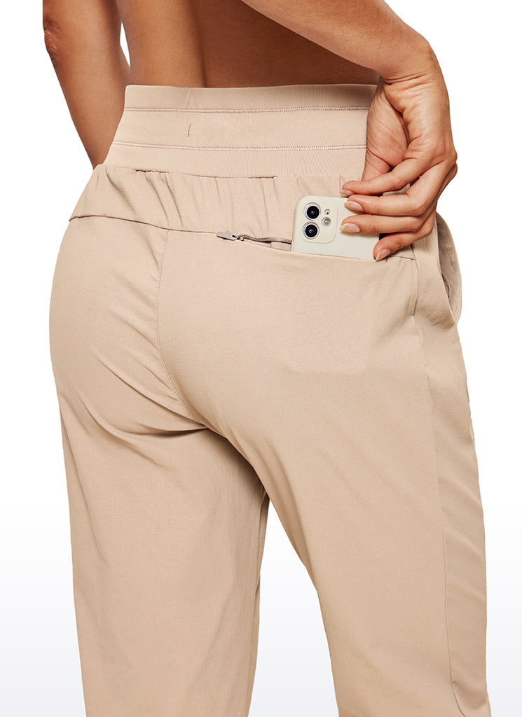 CRZ YOGA Women's Hiking Casual Relaxed Fit Ripstop Jogger Pockets 28'' The Cognac Brown