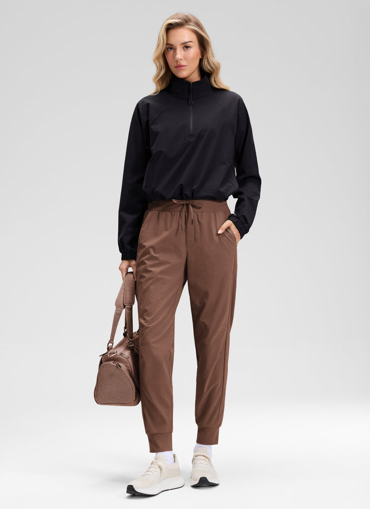 CRZ YOGA Women's Hiking Casual Relaxed Fit Ripstop Jogger Pockets 28'' Light Army Green