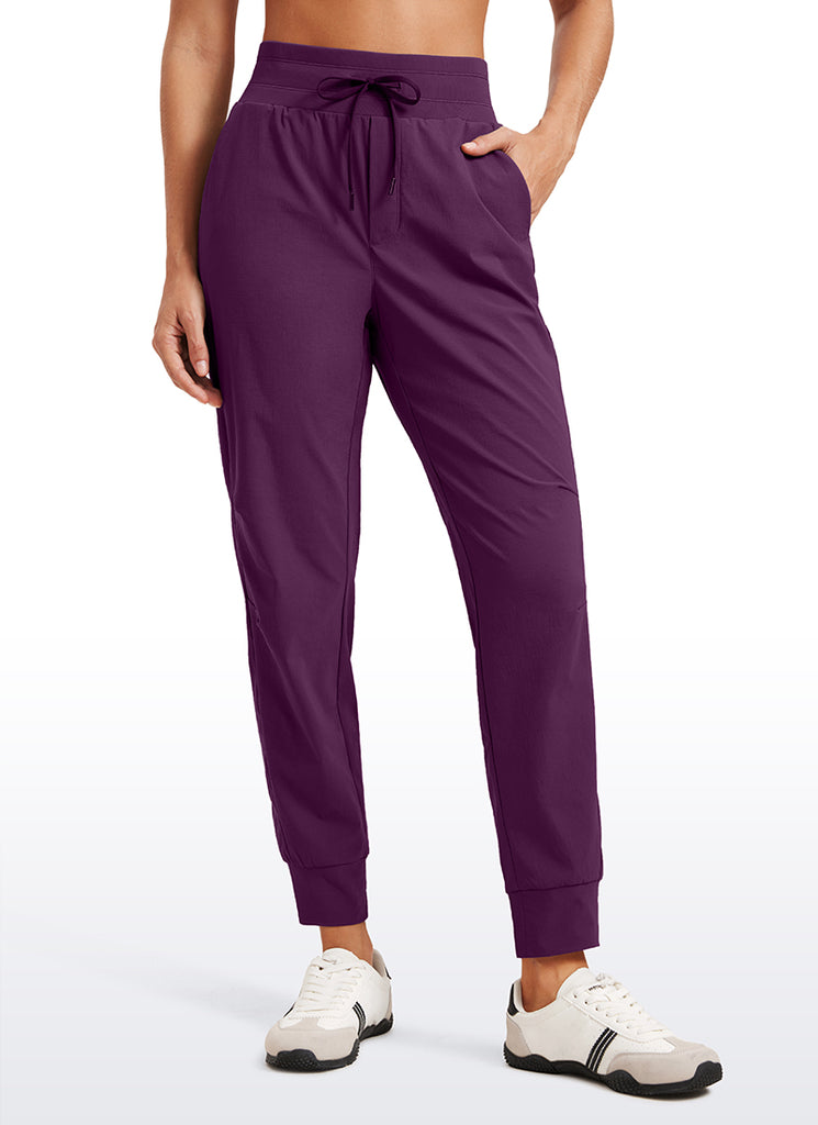 CRZ YOGA Women's Hiking Casual Relaxed Fit Ripstop Jogger Pockets 28'' Red Merlot