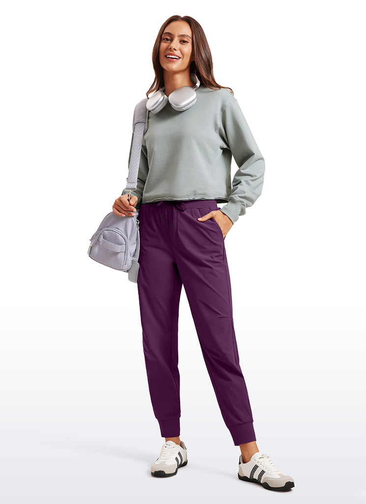 CRZ YOGA Women's Hiking Casual Relaxed Fit Ripstop Jogger Pockets 28'' Light Army Green