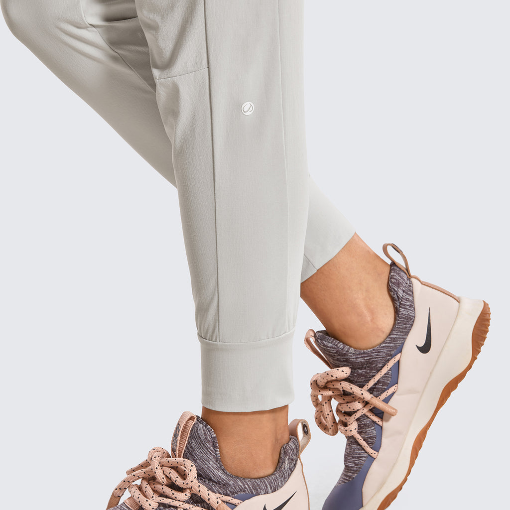 CRZ YOGA Women's Hiking Casual Relaxed Fit Ripstop Jogger Pockets 28'' Coconut milk White