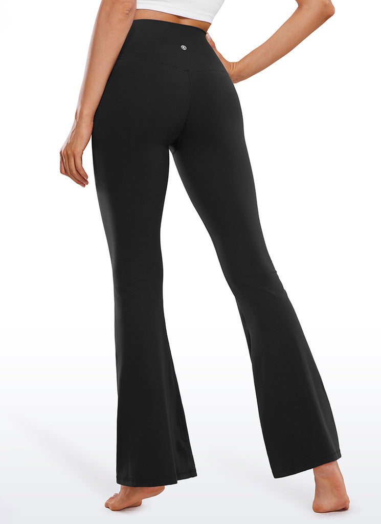 CRZ YOGA Women Butterluxe V Crossover High Waist Flare Leggings 31" Coffee Brown