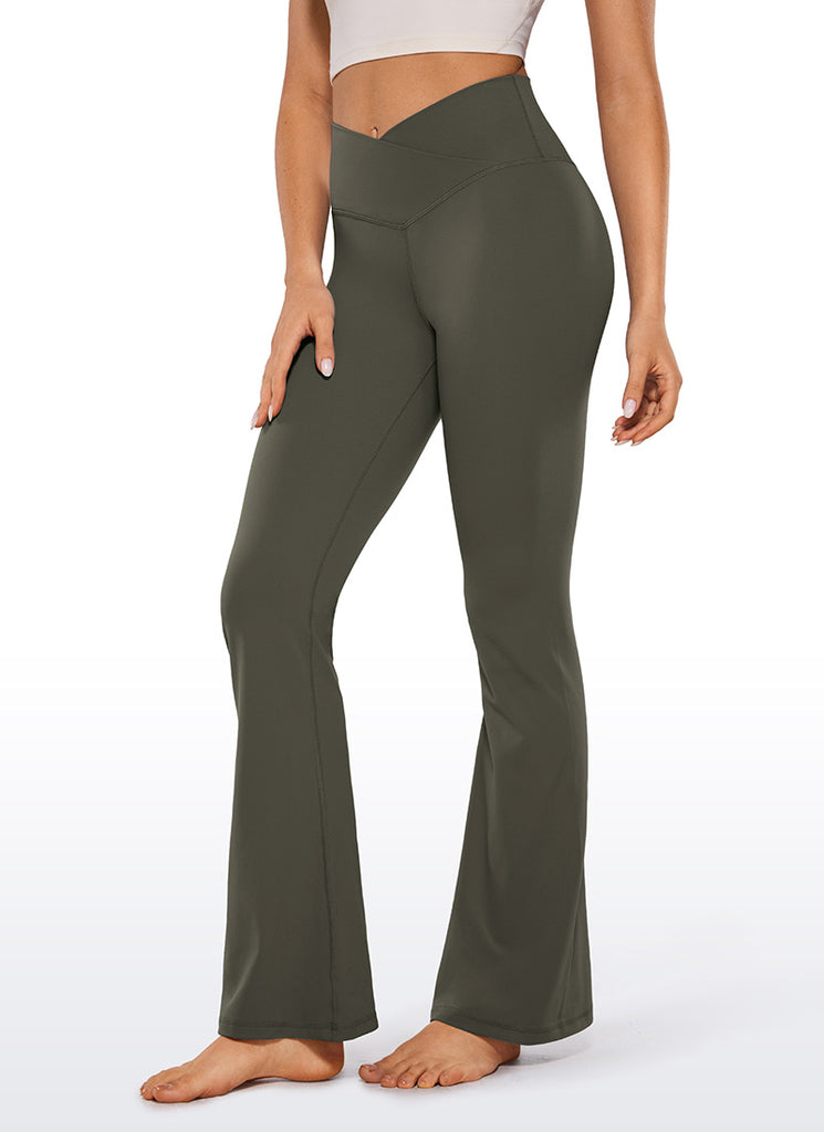 CRZ YOGA Women Butterluxe V Crossover High Waist Flare Leggings 31" Briar Rose