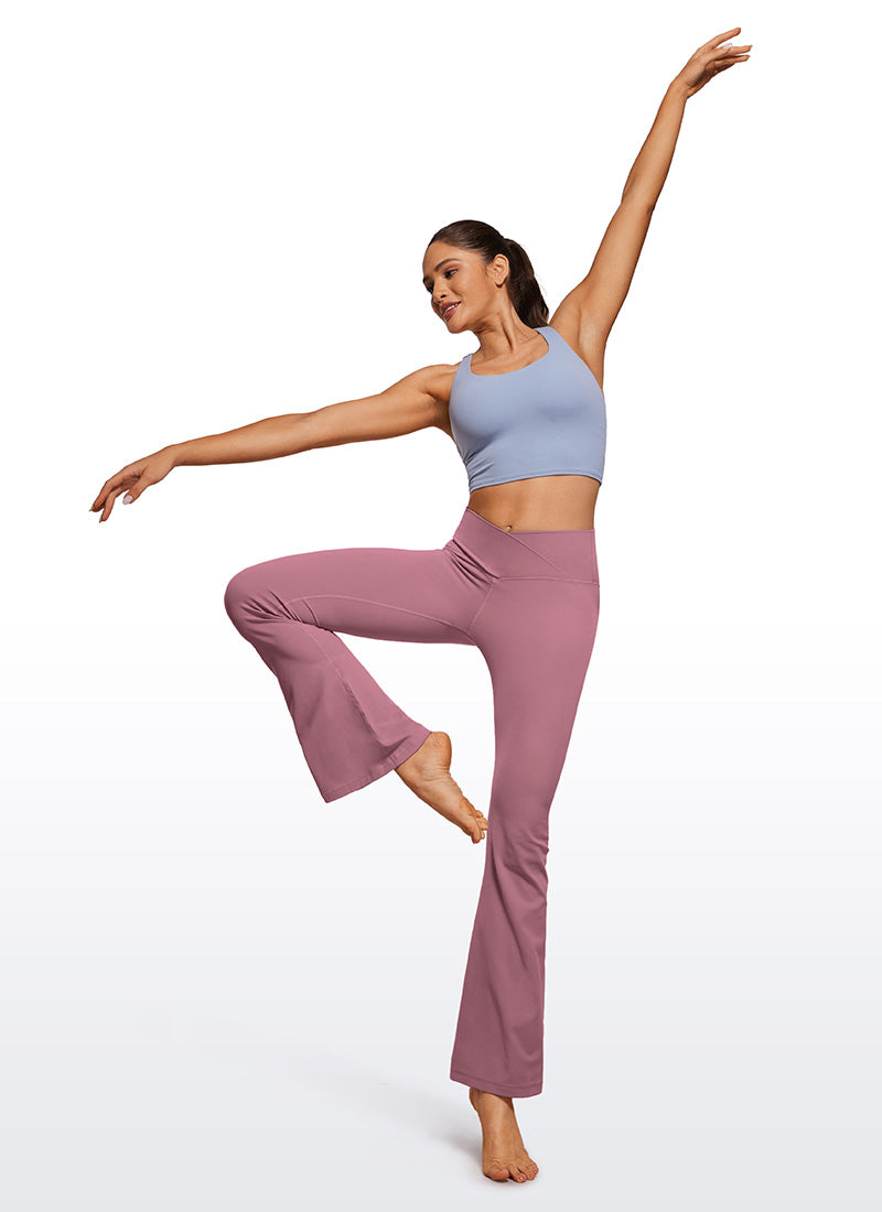 CRZ YOGA Women Butterluxe V Crossover High Waist Flare Leggings 31