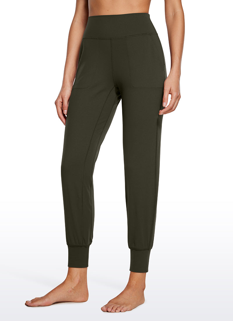 CRZ YOGA Women's Butterluxe High Rise Joggers Pants with Pockets 27'' Taupe