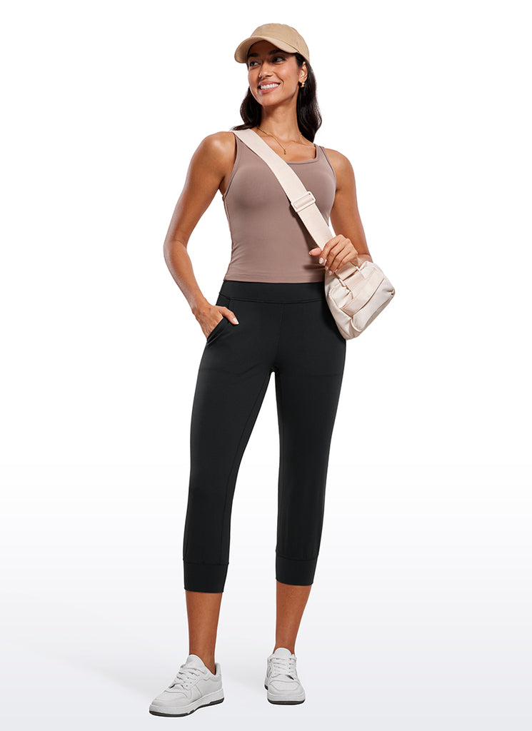 CRZ YOGA Women's Butterluxe High Rise Joggers Pants with Pockets 23'' Black