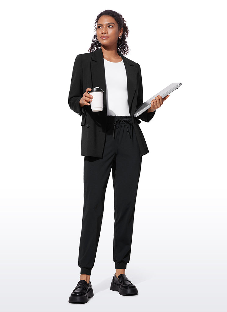 CRZ YOGA Women 4-Way Stretch High Waisted Pockets Joggers Casual 28" Black