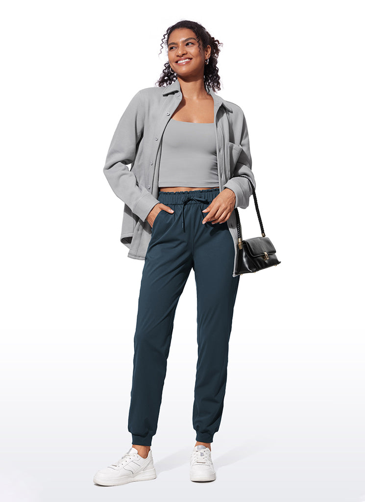 CRZ YOGA Women 4-Way Stretch High Waisted Pockets Joggers Casual 28" True Navy