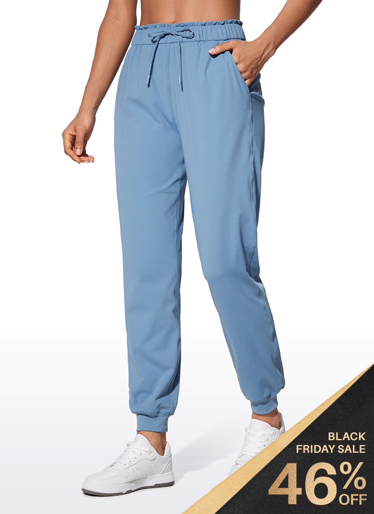 CRZ YOGA Women 4-Way Stretch High Waisted Pockets Joggers Casual 28" Universe Blue