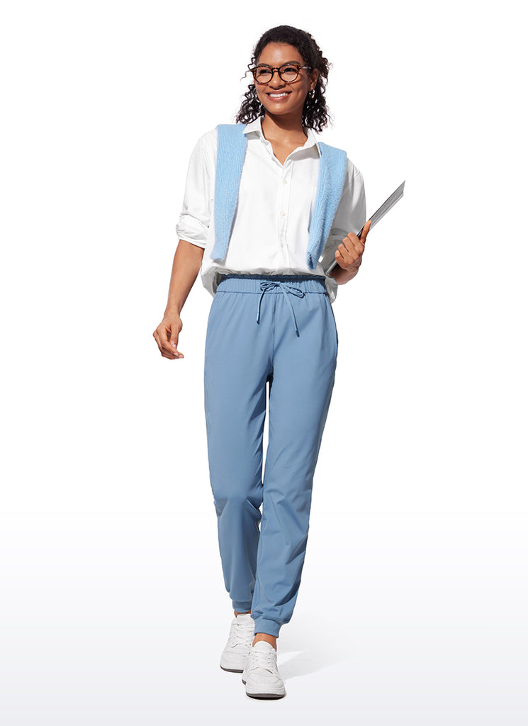 CRZ YOGA Women 4-Way Stretch High Waisted Pockets Joggers Casual 28" Universe Blue