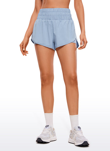 CRZ YOGA Women's Train High-Rise 2 in 1 Shorts with Pocket 3'' The Breeze Blue