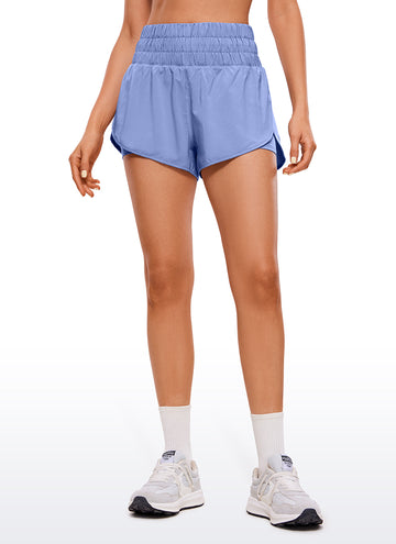 CRZ YOGA Women's Train High-Rise 2 in 1 Shorts with Pocket 3'' Periwinkle Purple