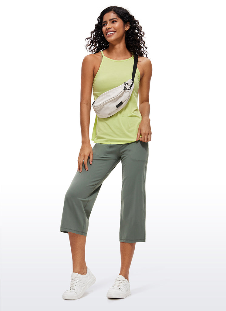 CRZ YOGA Women's Butterluxe High Rise Wide Leg Pants with Pockets 23'' Magenta Purple