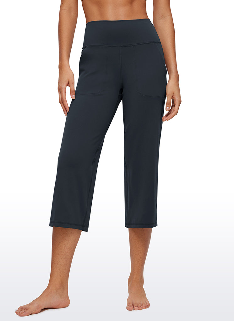 CRZ YOGA Women's Butterluxe High Rise Wide Leg Pants with Pockets 23'' Black