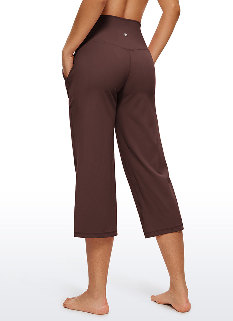 CRZ YOGA Women's Butterluxe High Rise Wide Leg Pants with Pockets 23'' True Navy