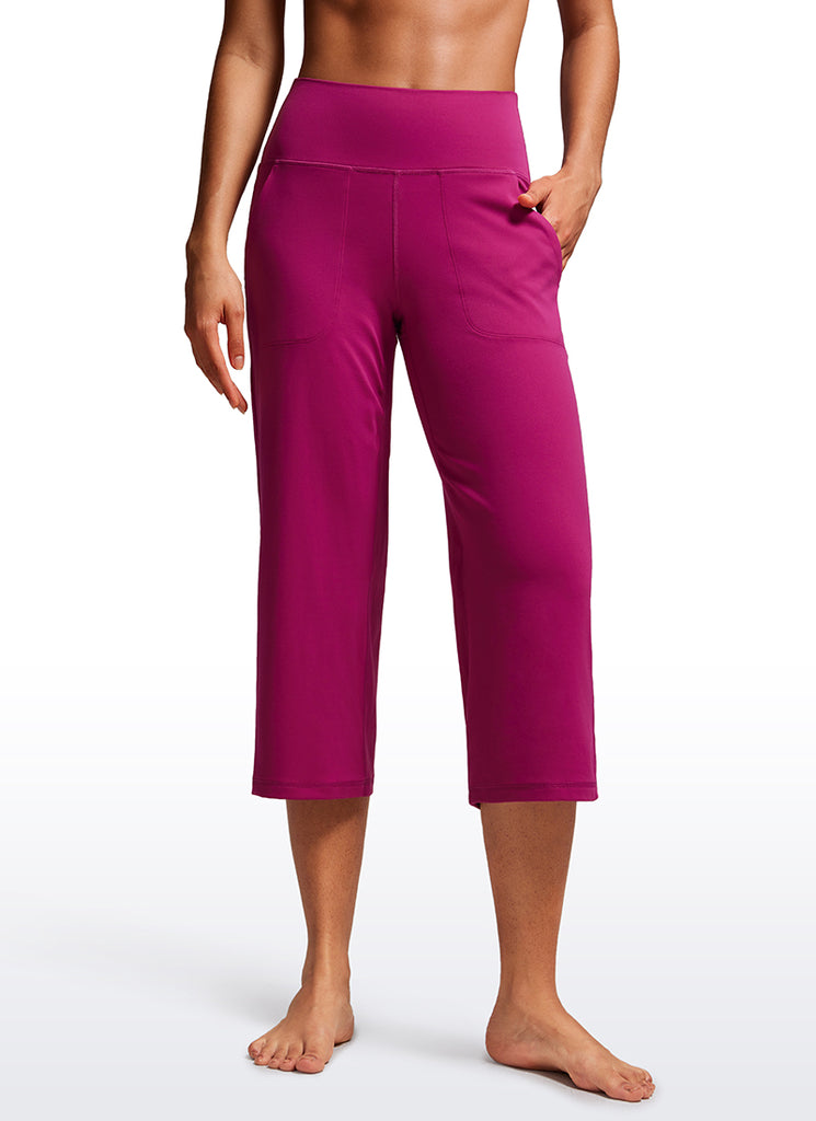 CRZ YOGA Women's Butterluxe High Rise Wide Leg Pants with Pockets 23'' Forest Dark Green