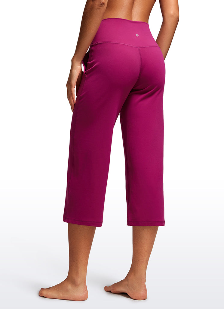 CRZ YOGA Women's Butterluxe High Rise Wide Leg Pants with Pockets 23'' Forest Dark Green