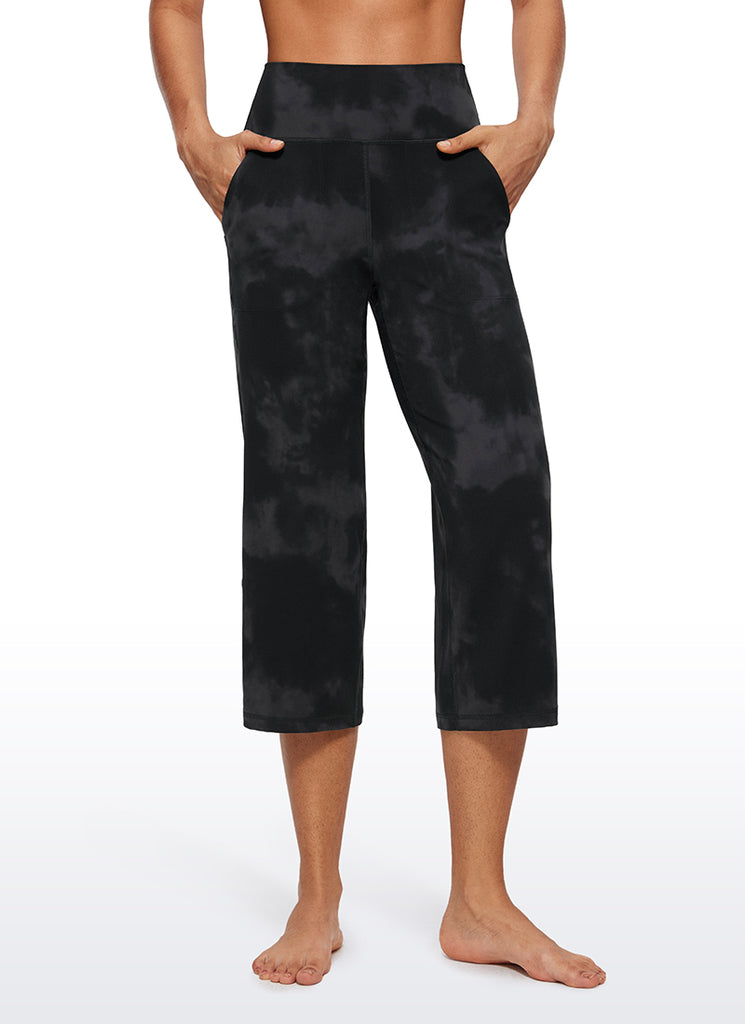 CRZ YOGA Women's Butterluxe High Rise Wide Leg Pants with Pockets 23'' White Apricot