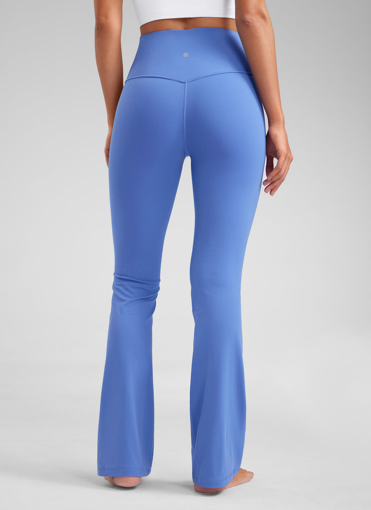 Butterluxe High Waist Flare Wide Leg Bootcut Pockets Leggings 31" Olive Green