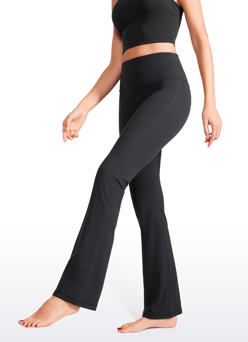 Ribbed High Waist Pocket Flare Leggings 31