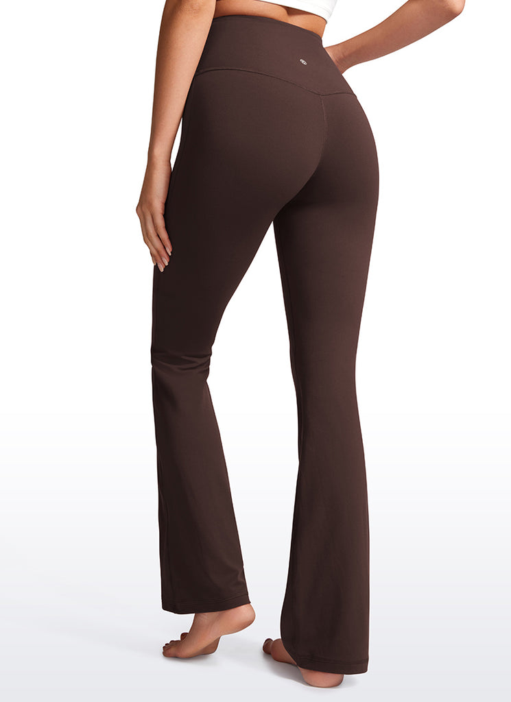 CRZ YOGA Women's Butterluxe High Waist Flare Leg Bootcut Leggings 32" Hot Fudge Brown