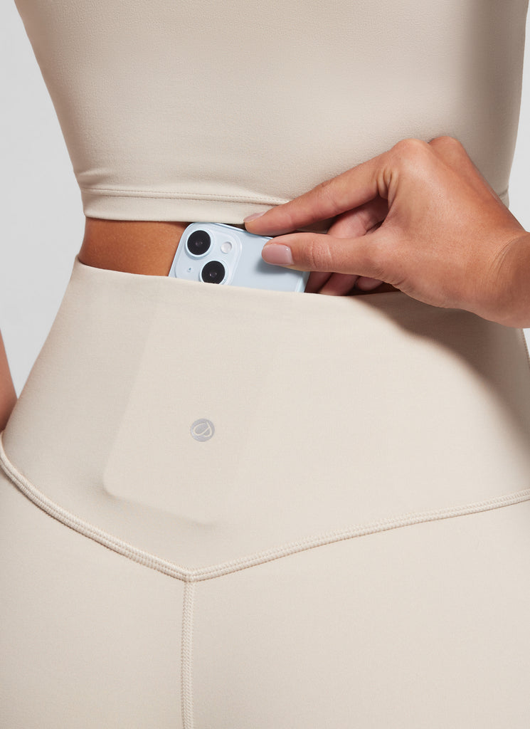 CRZ YOGA Women's Butterluxe High Waist Flare Leg Bootcut Leggings 32" Mojave Tan