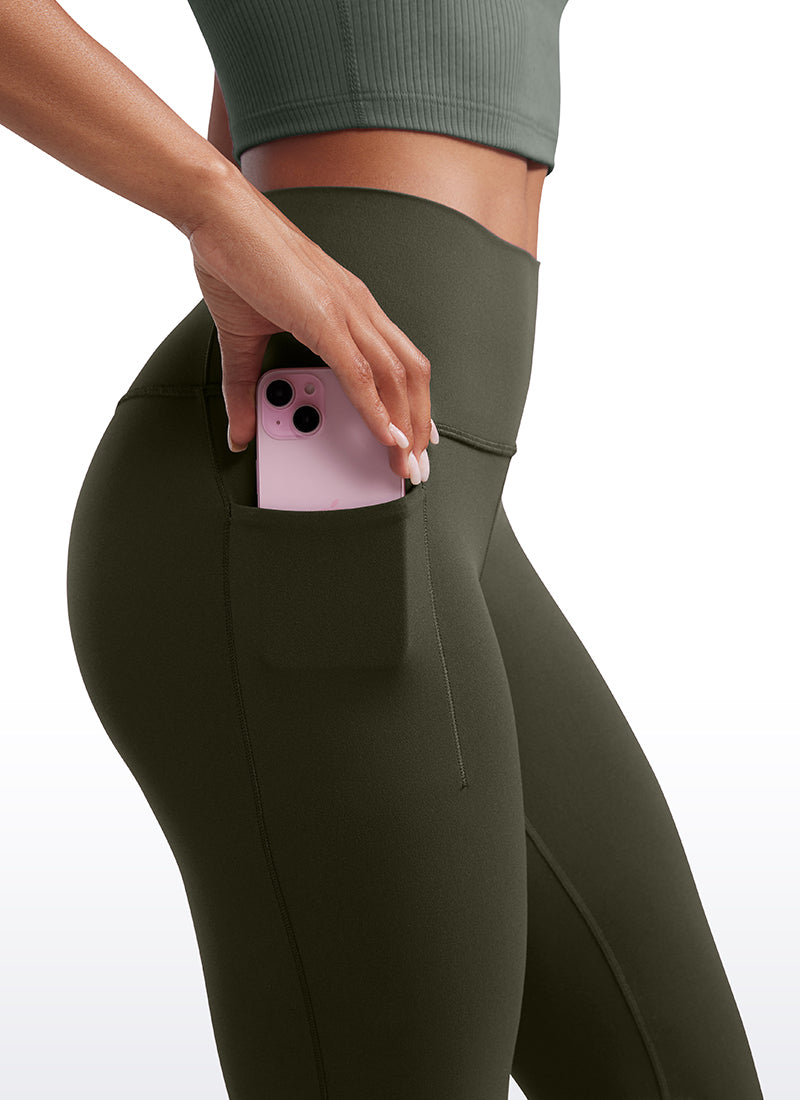 CRZ YOGA Women's Yoga Butterluxe High Waist Flare Wide Leg Side Pockets Leggings 31.5