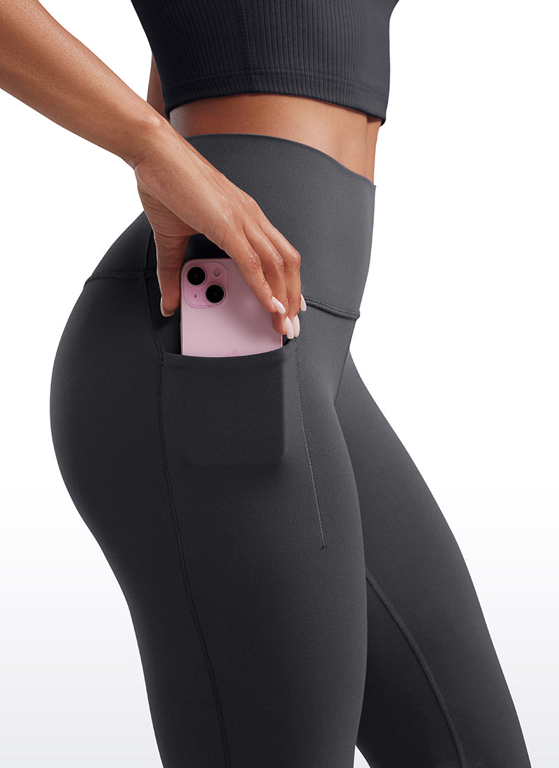 CRZ YOGA Women's Yoga Butterluxe High Waist Flare Wide Leg Side Pockets Leggings 31.5