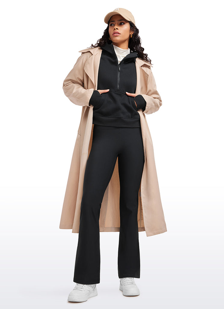 CRZ YOGA Womens Fleece Lined Flare Leggings 31" Black