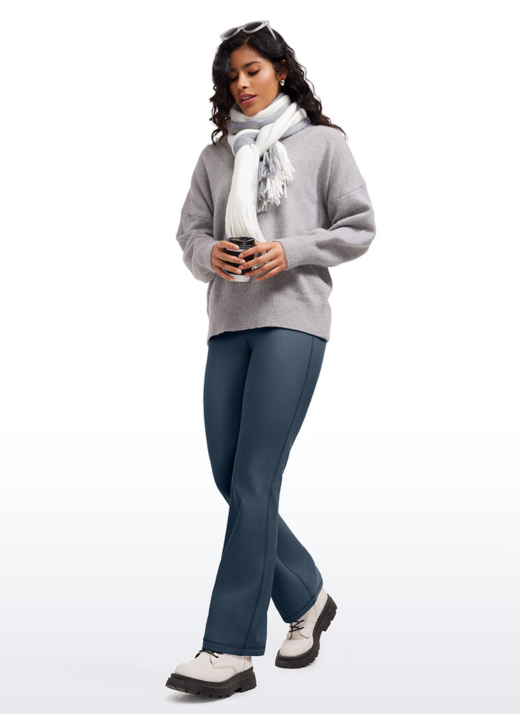 CRZ YOGA Womens Fleece Lined Flare Leggings 31" Stelindigo