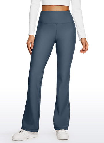 CRZ YOGA Womens Fleece Lined Flare Leggings 31" Stelindigo