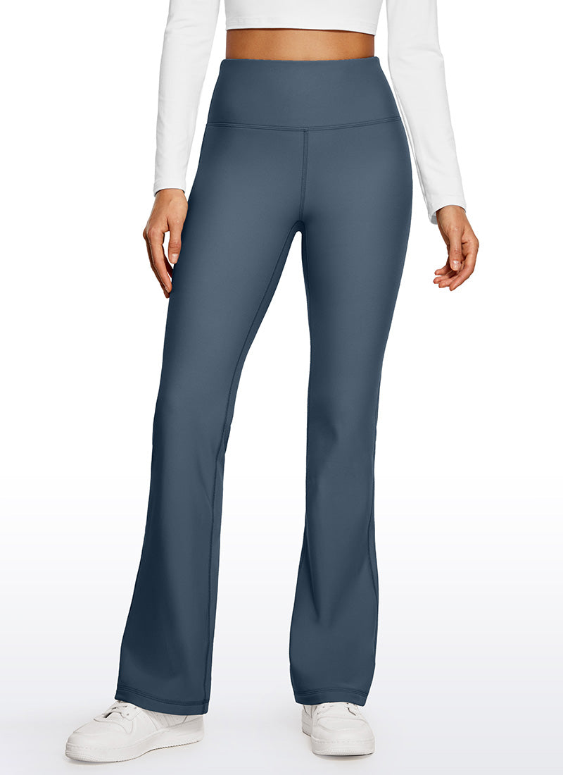ZAAYO Naadloze yogabroek voor dames, rechte leggings met hoge taille, flare leggings voor sport en yoga, dames ondoorzichtige slabroek, S