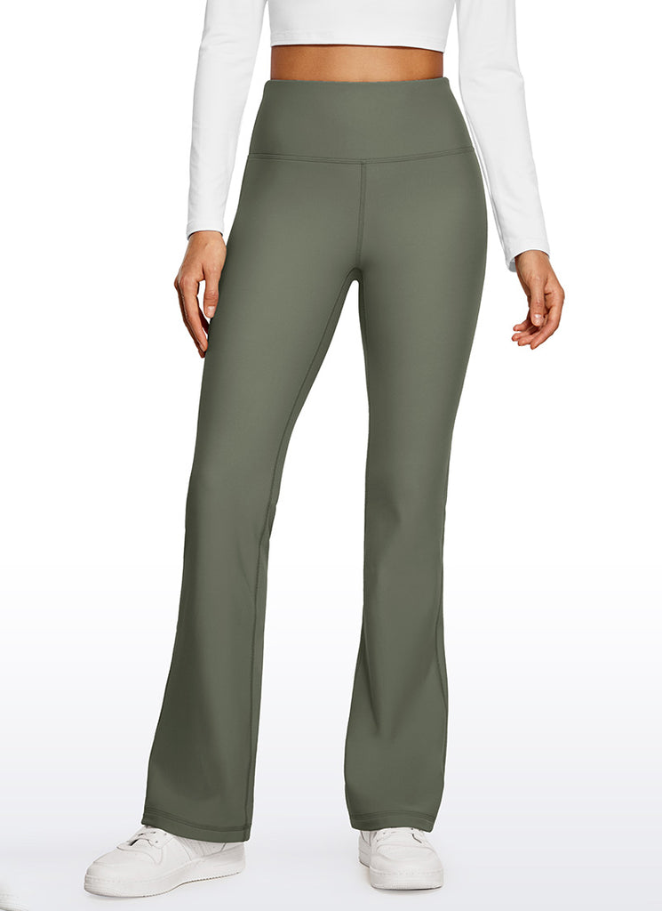 CRZ YOGA Womens Fleece Lined Flare Leggings 31" Sterling