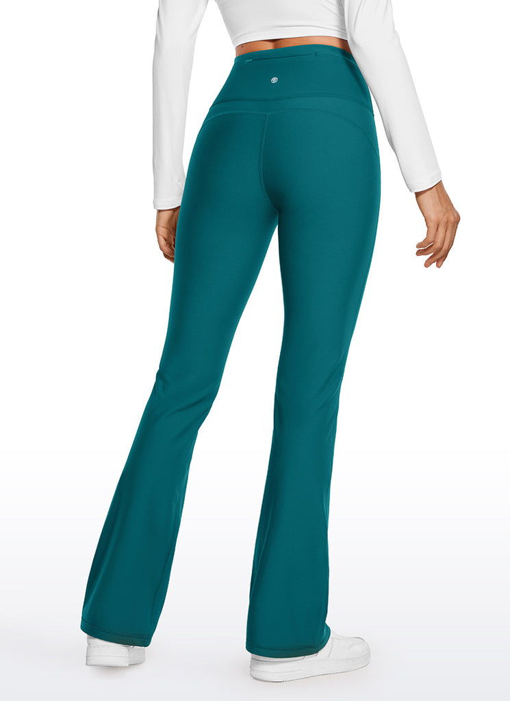 CRZ YOGA Womens Fleece Lined Flare Leggings 31" Milky White