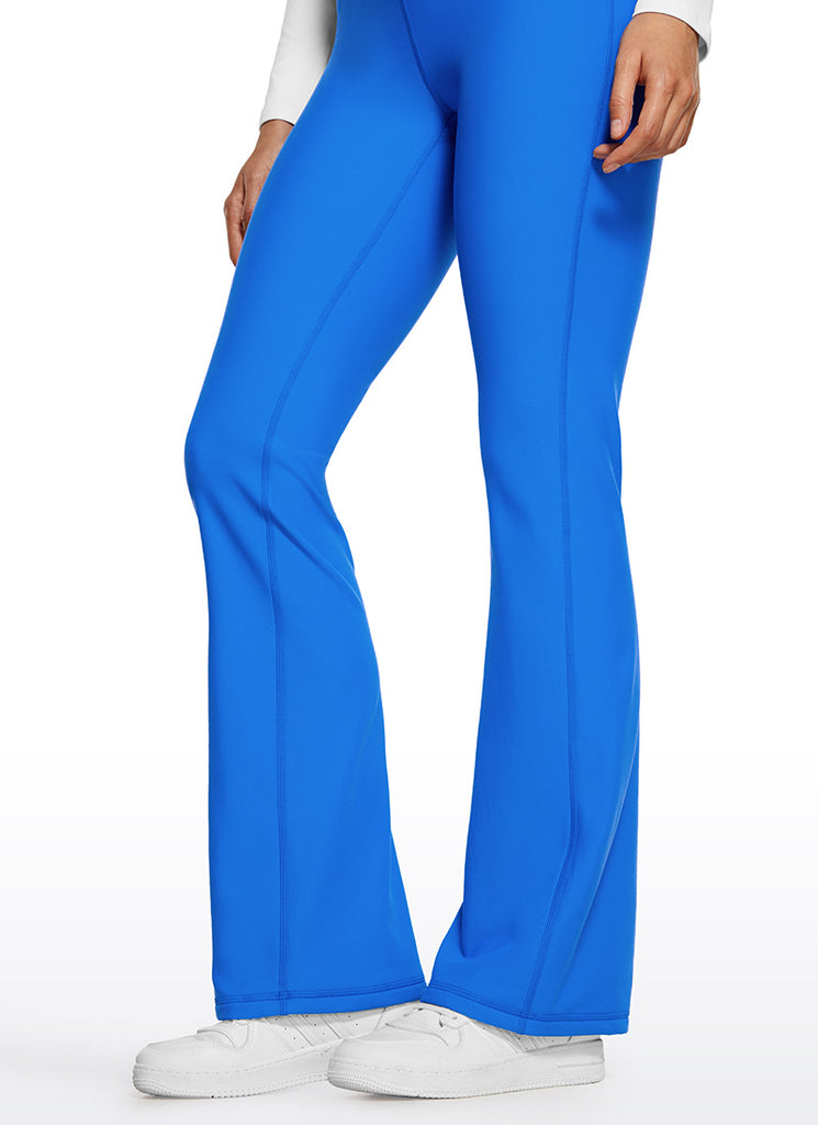 CRZ YOGA Womens Fleece Lined Flare Leggings 31" Green Jade