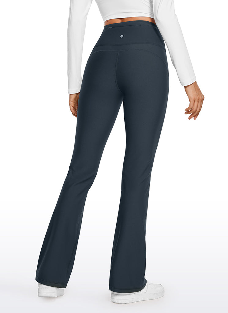 CRZ YOGA Womens Fleece Lined Flare Leggings 31" True Navy